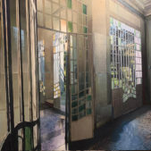 Bevadoro. Matteo Massagrande (Padova 1959), tempera, resine oleose, acrilico e pigmenti in polvere su tavola, 150x150 cm, 2021