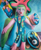 Immersa. Marta Sesana (Merate LC 1981), olio su lino, 149x122 cm, 2021