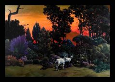 Francesco De Grandi, Divinità bianche. Olio su tela, 90x130 cm, 2022