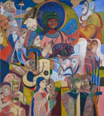 Giulia Mangoni, Un Giotto a Boville. Olio su lino, 200x180 cm, 2024.