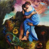 Chiara Calore, Trip in nature. Olio su tela, 175x180 cm, 2025