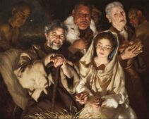 Giovanni Gasparro, Quel che vide Nostro Signore al primo sguardo. Olio su lino belga, 80x100 cm, 2025. Collezione privata, Camerano. Foto Luciano e Marco Pedicini